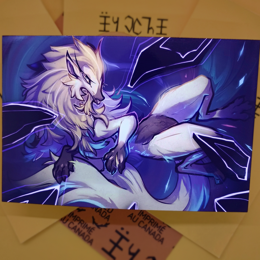 Lukaon wolf blue glossy art print - small