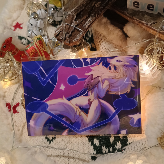 Lukaon wolf black glossy art print - small