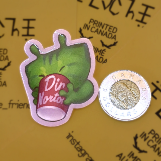 Glorp Alien Kitty Pin with Coffee 2in | 5cm