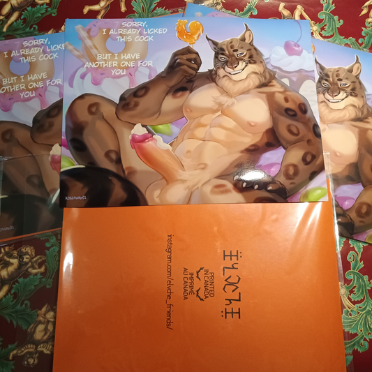 Furry Cat Gentleman Art Print - big nsfw