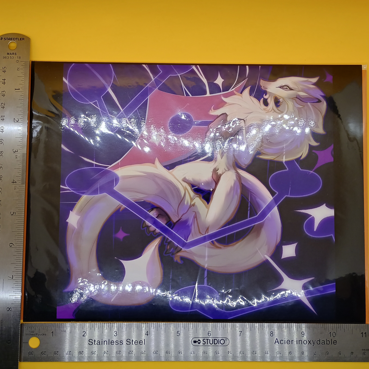 Lukaon wolf black glossy art print - big sfw