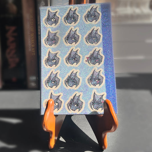 Chromatic kobold glitter sticker sheet - Black || 4x6in 10x15cm