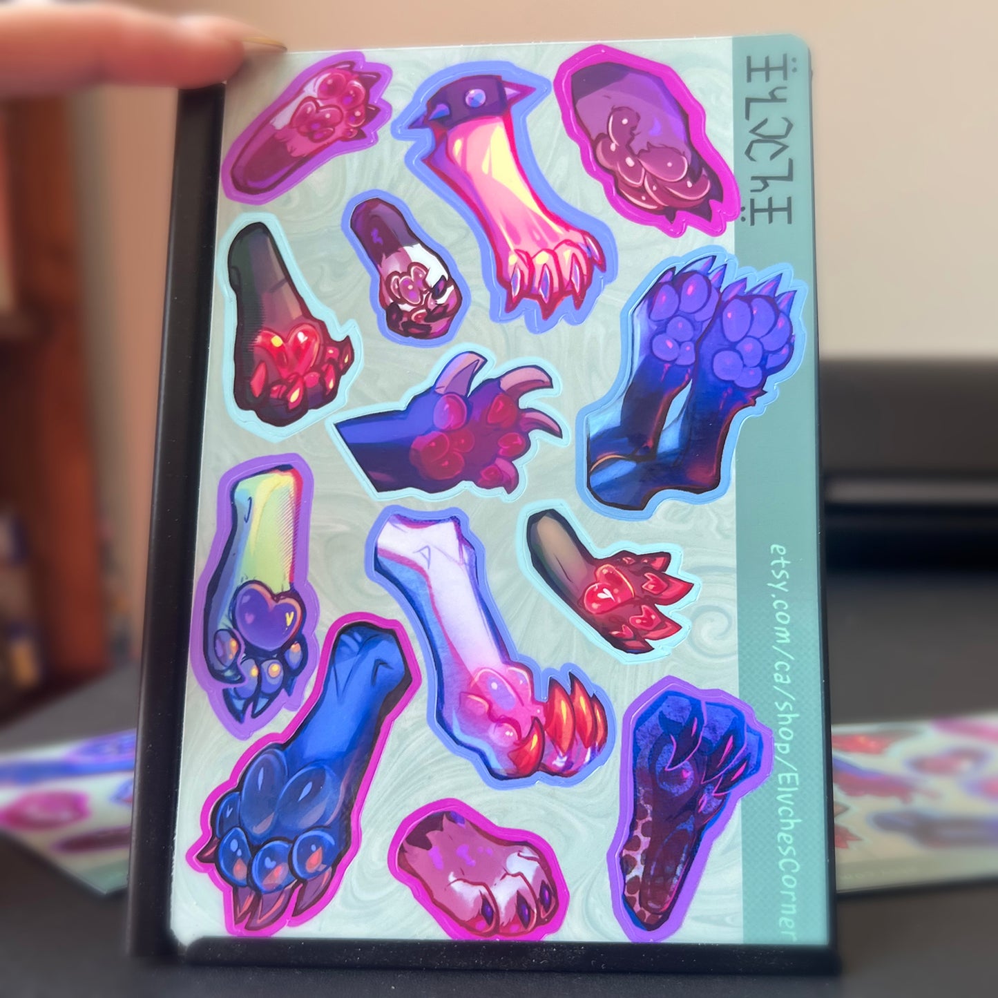 4x6 paws sticker sheet || 4x6in 10x15cm