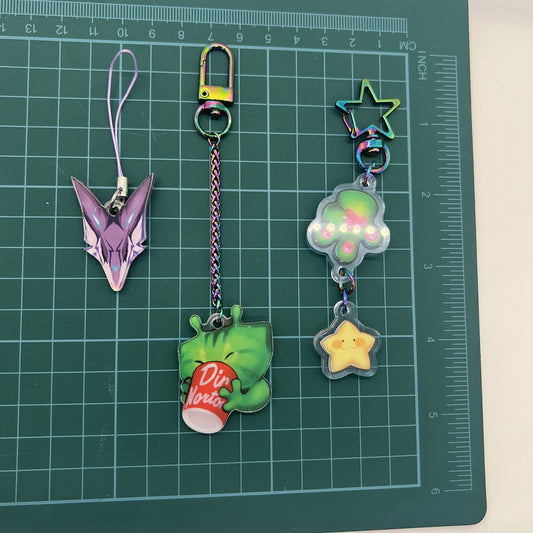 Glorp Alien Kitty Paw and Stars Keychain 1.5in | 3cm