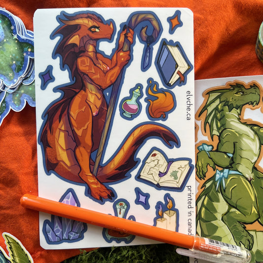 Red Naked Kobold Sticker Sheet: Matte 4x6 in | 10x15 cm Water Resistant