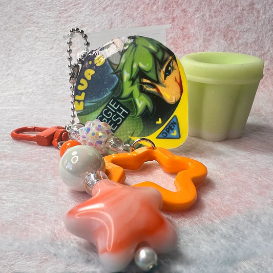 Elva squishy pudding keychain