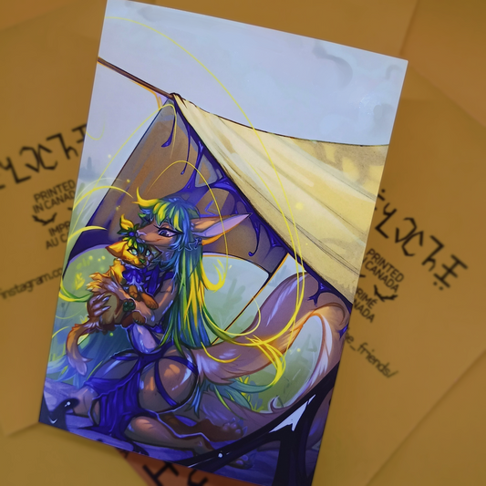 Elva with Elvacat Art print - small