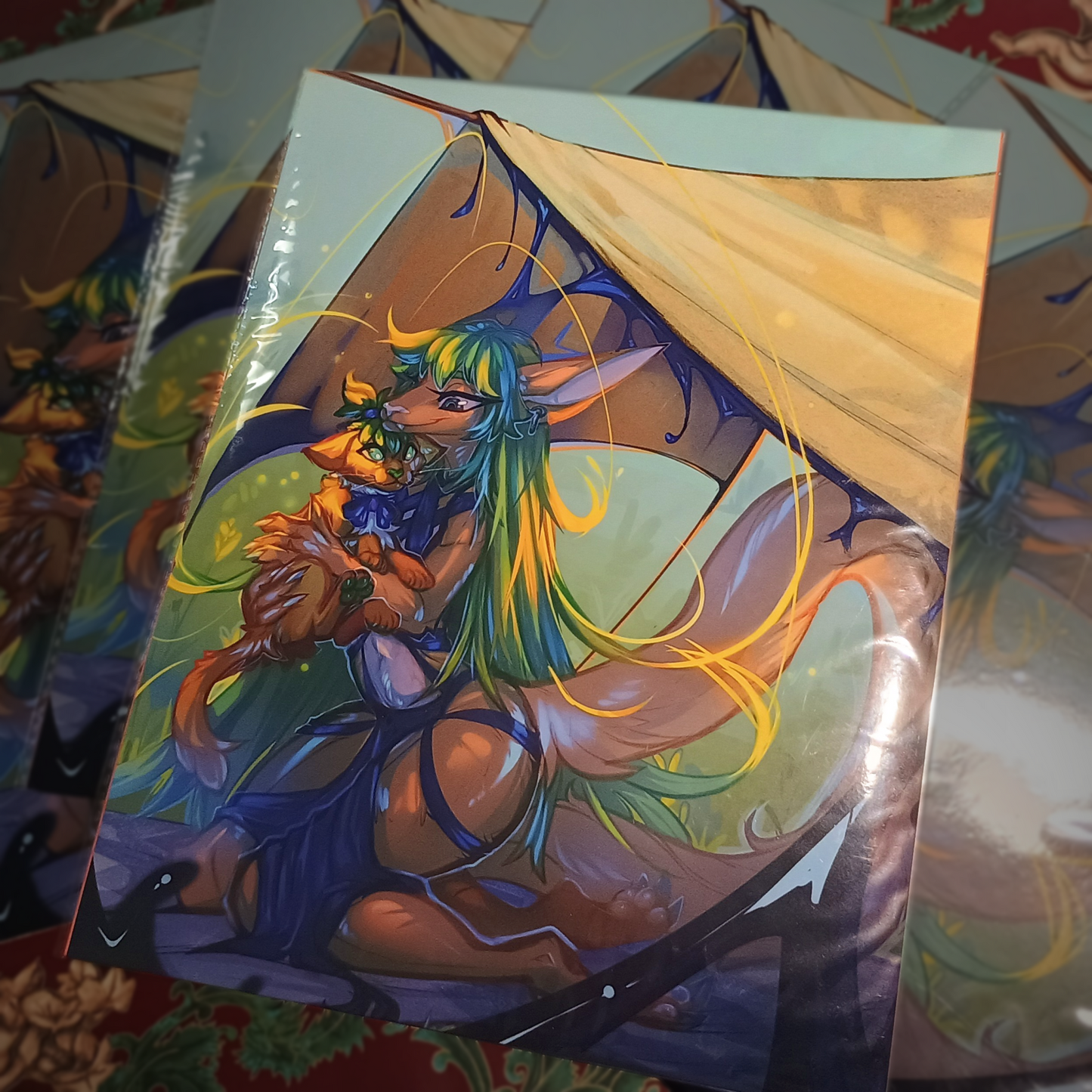 Elva with Elvacat Art print - big