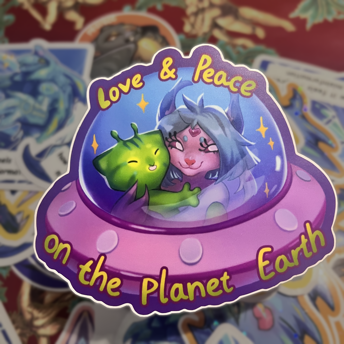 Glorp Kitty and Mafra Matte Vinyl Sticker 4inch | 10cm