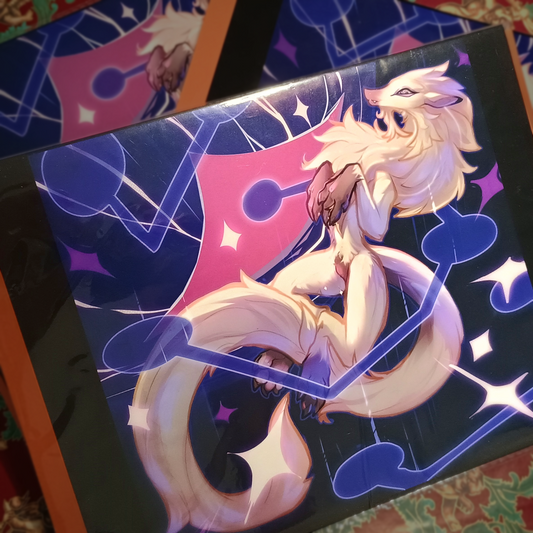 Lukaon wolf black glossy art print - big sfw