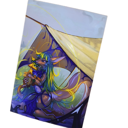 Elva with Elvacat Art print - small