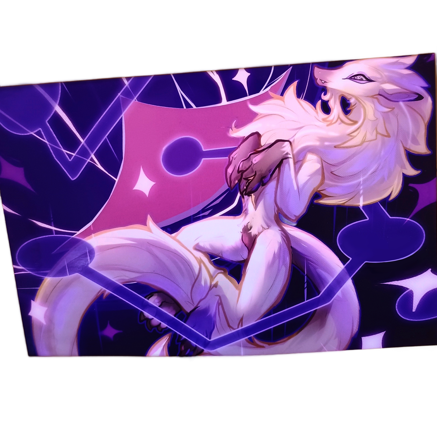 Lukaon wolf black glossy art print  - small