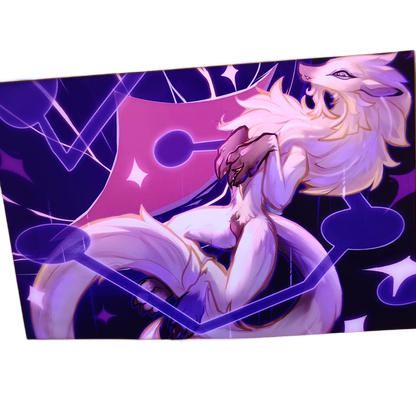 Lukaon wolf black glossy art print  - small