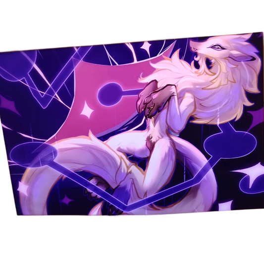 Lukaon wolf black glossy art print  - small