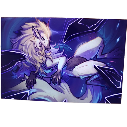 Lukaon wolf blue glossy art print  - small