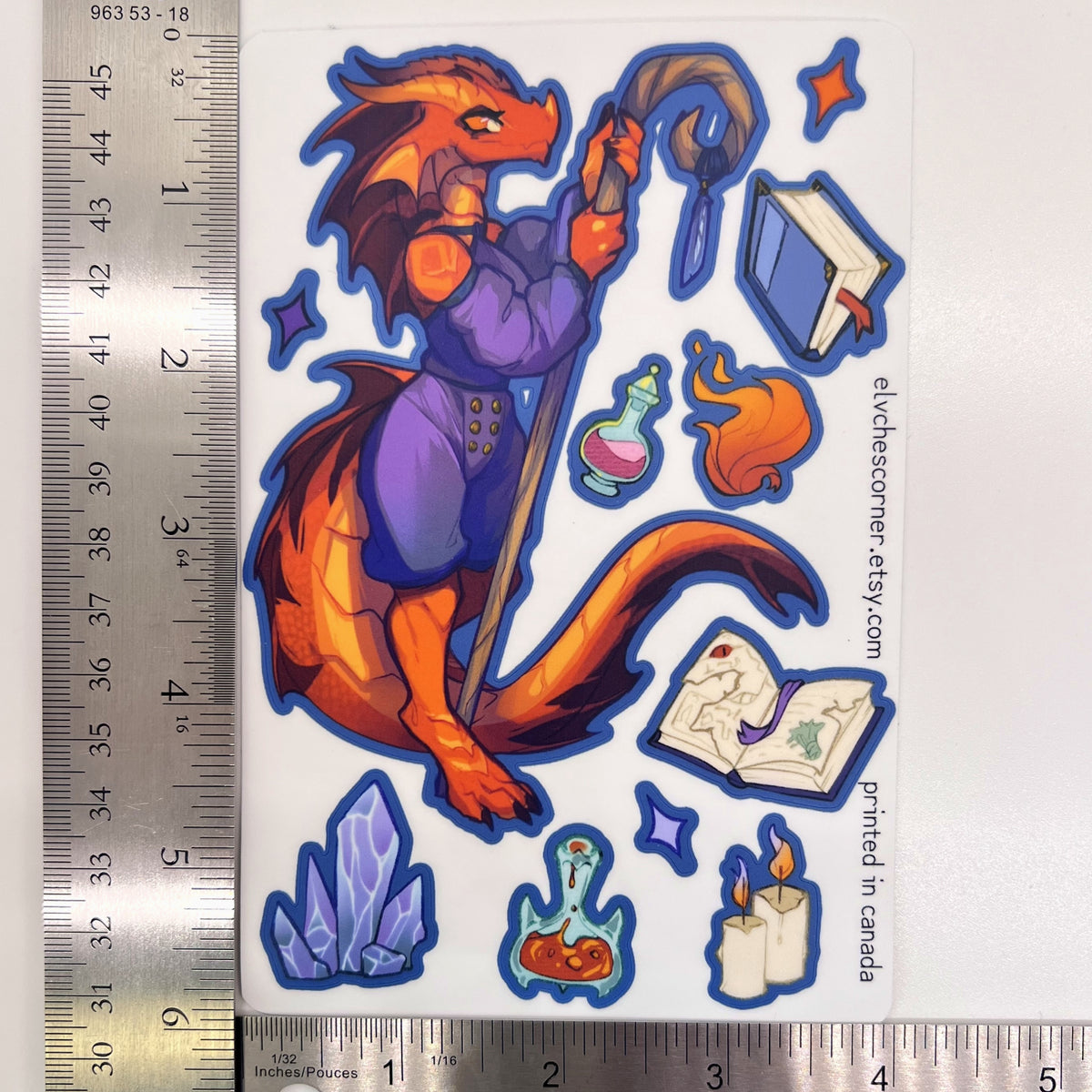 Mage Wizard Red Kobold Sticker Sheet: Matte 4x6 in | 10x15 cm Water Resistant