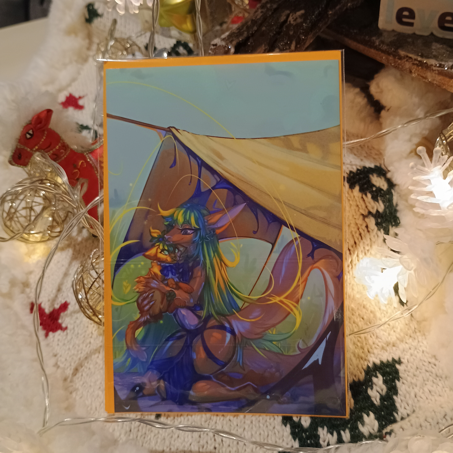 Elva with Elvacat Art print - small