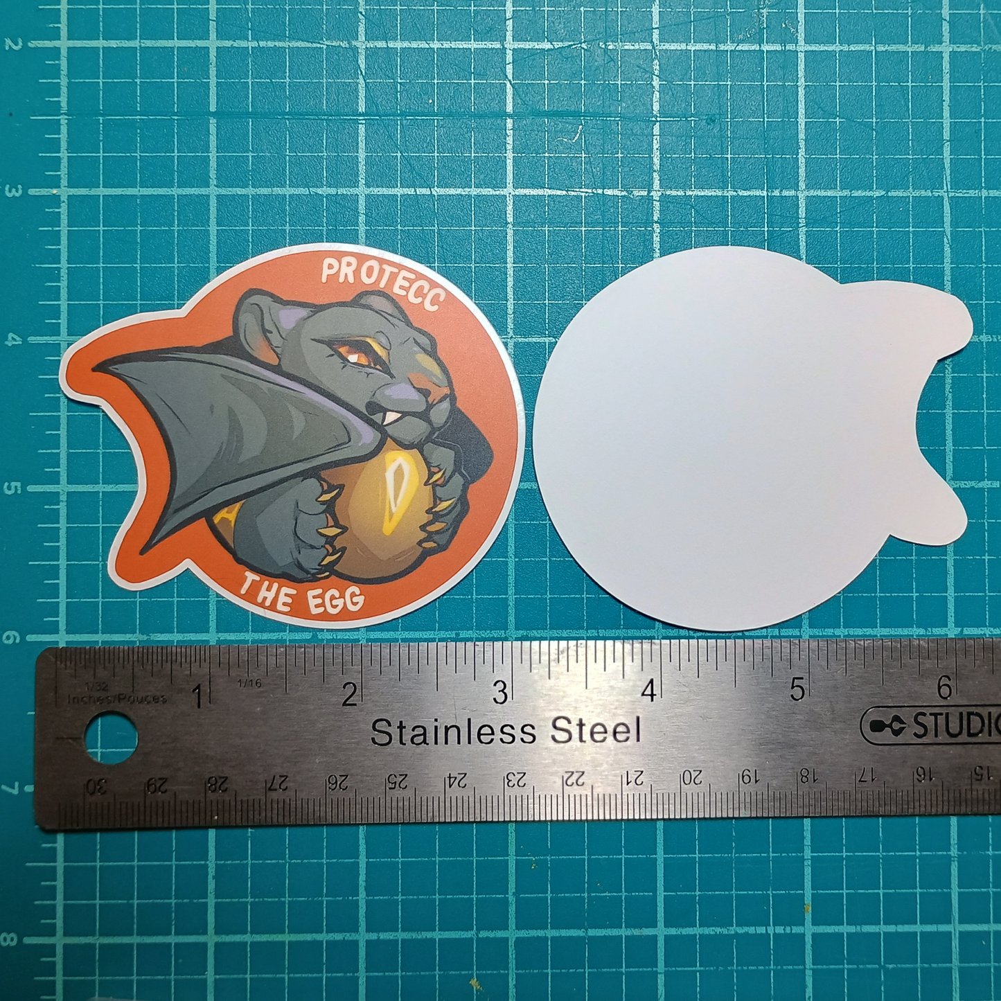 Wasitora Protecc The Egg Matte Sticker 3in / 7cm