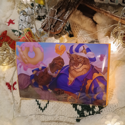 Furry Cat Gentleman Art Print - small sfw