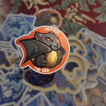 Wasitora Protecc The Egg Matte Sticker 3in / 7cm