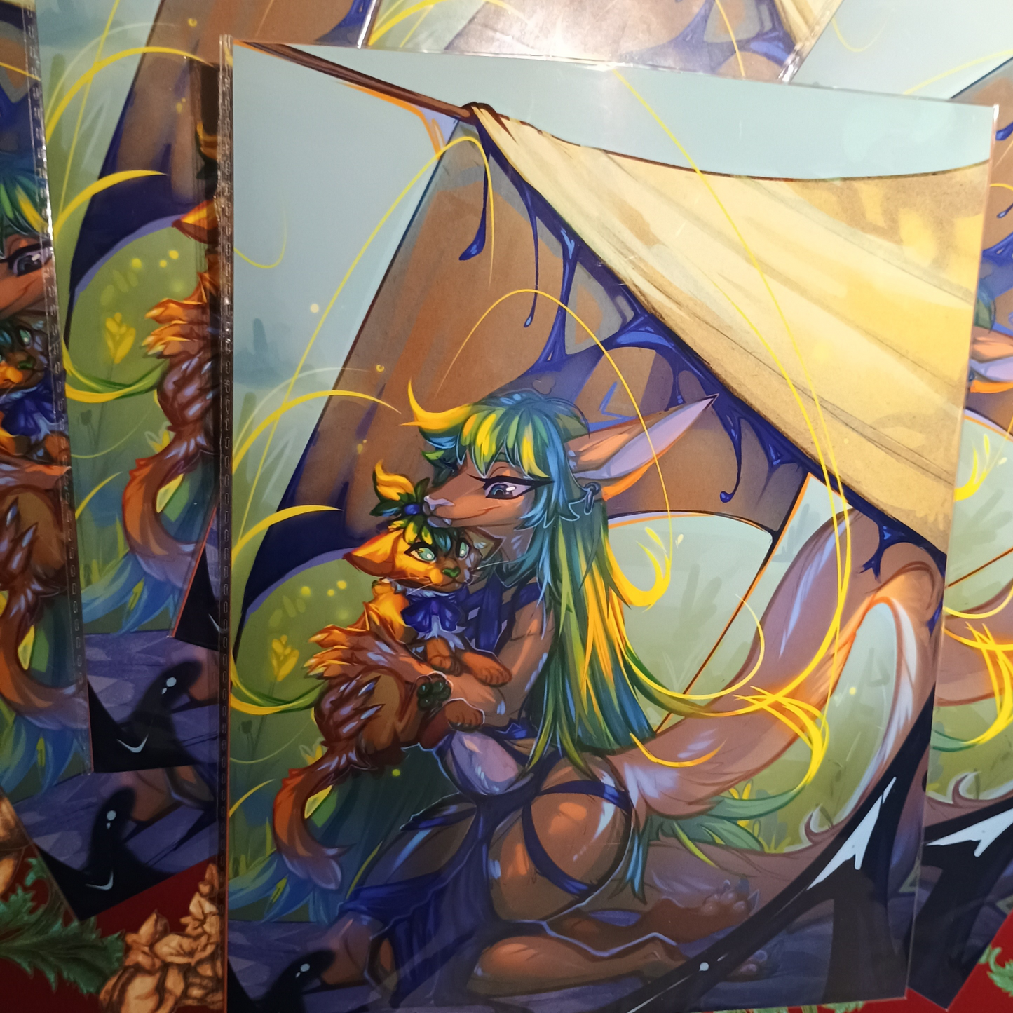 Elva with Elvacat Art print - big