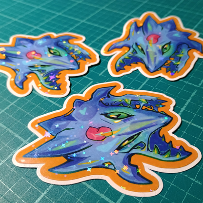 Chaos Head Star Holo Sticker 3in / 7cm