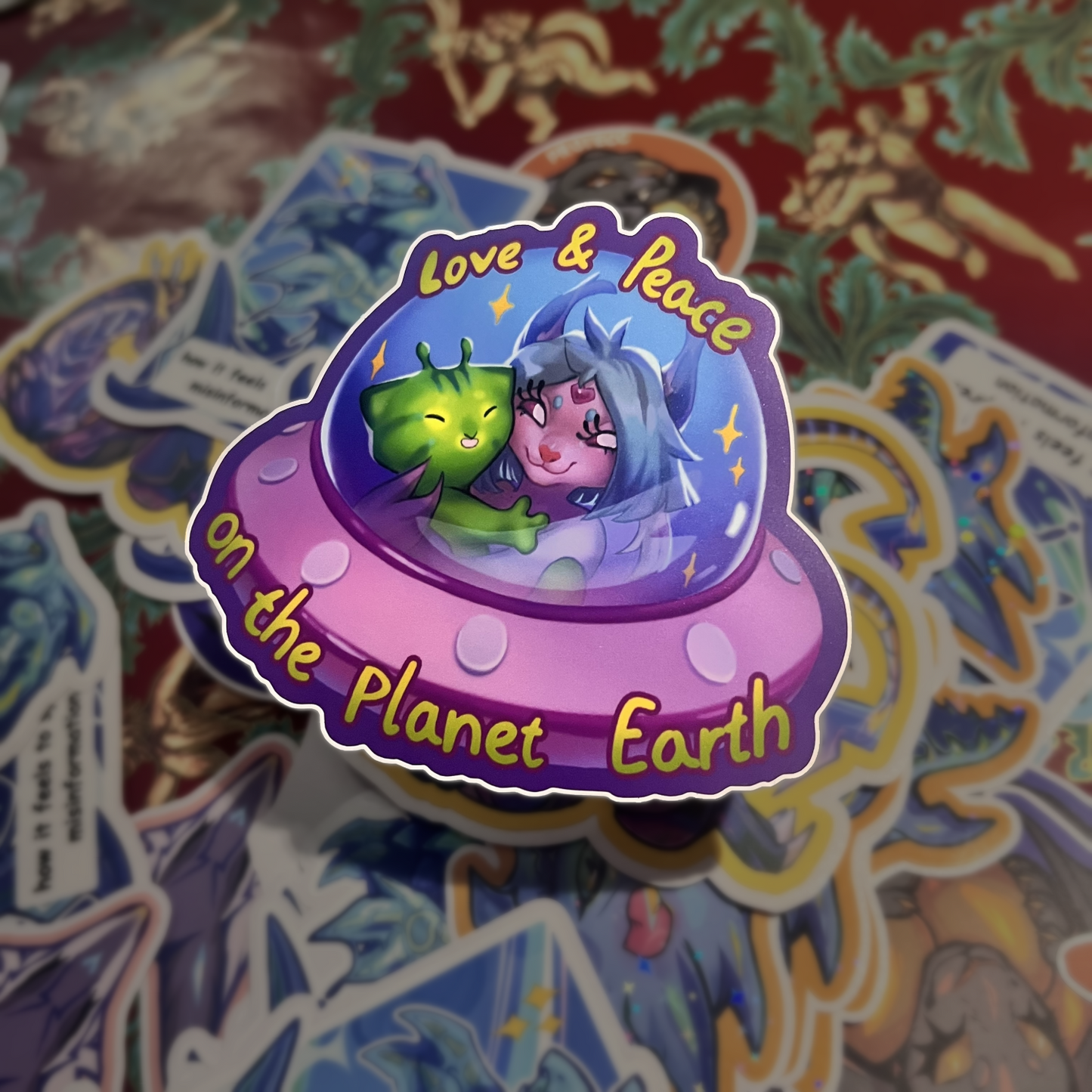 Glorp Kitty and Mafra Matte Vinyl Sticker 4inch | 10cm