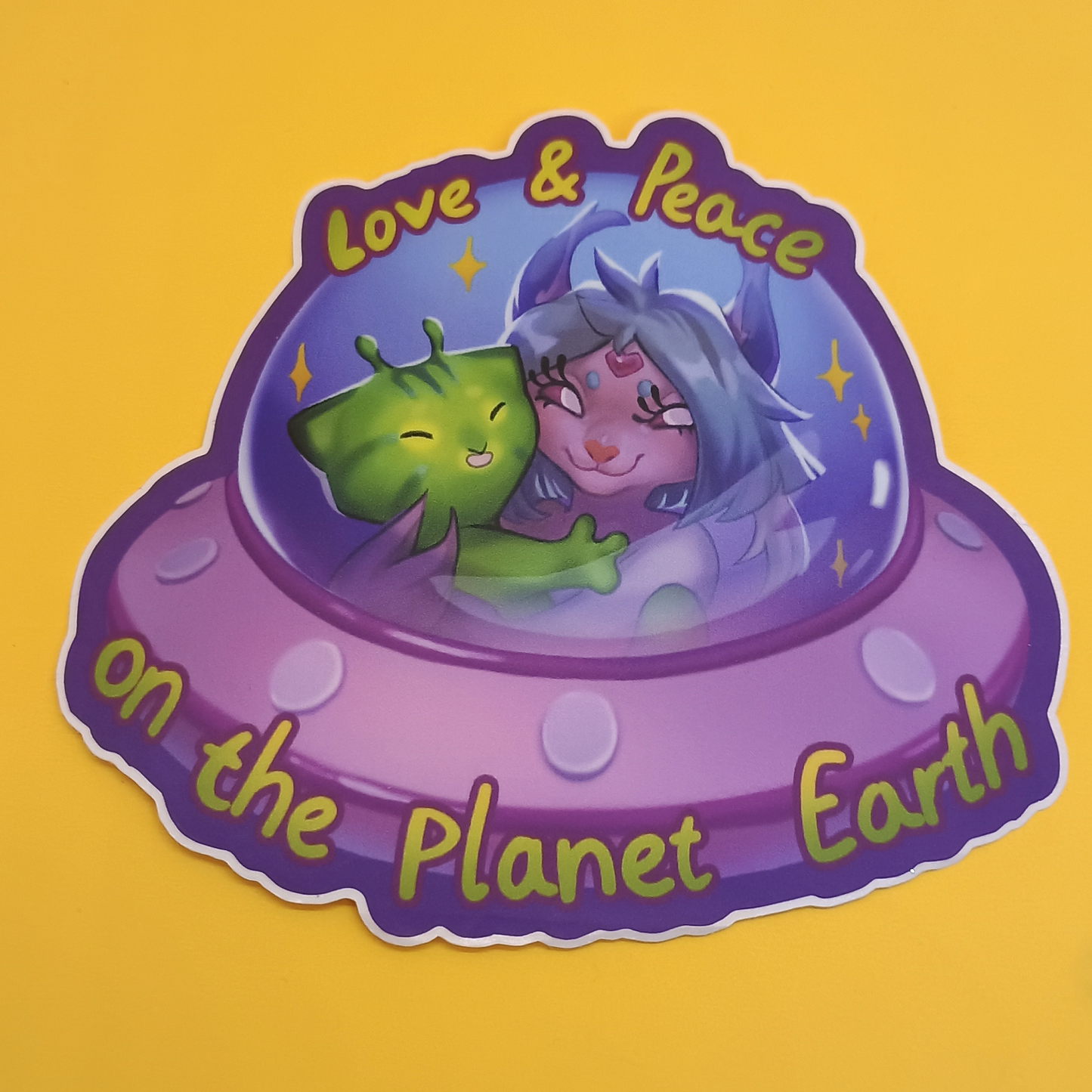 Glorp Kitty and Mafra Matte Vinyl Sticker 4inch | 10cm