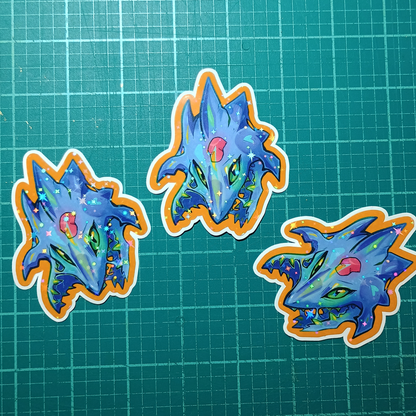 Chaos Head Star Holo Sticker 3in / 7cm