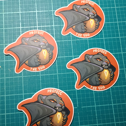 Wasitora Protecc The Egg Matte Sticker 3in / 7cm