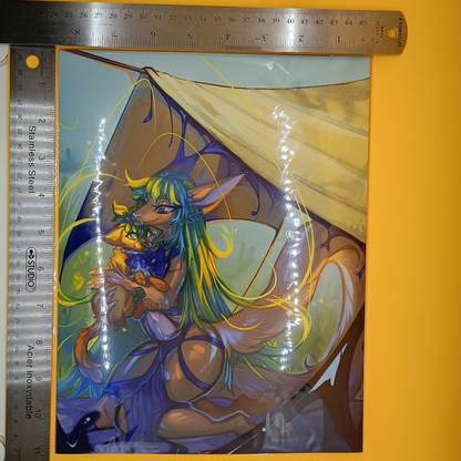 Elva with Elvacat Art print - big