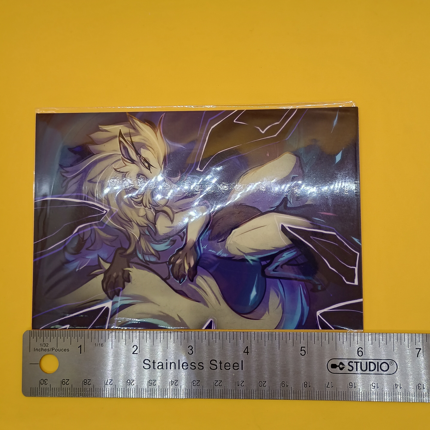 Lukaon wolf blue glossy art print  - small