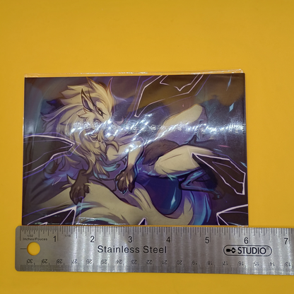 Lukaon wolf blue glossy art print  - small