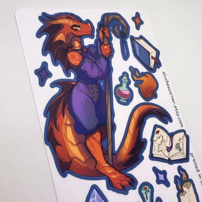 Mage Wizard Red Kobold Sticker Sheet: Matte 4x6 in | 10x15 cm Water Resistant