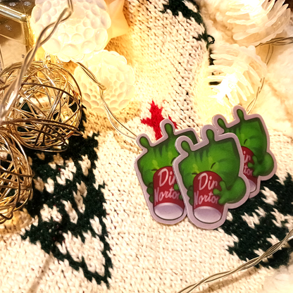 Glorp Alien Kitty Pin with Coffee  2in | 5cm