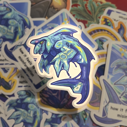 Chaos Fish Matte Sticker 3in / 7cm