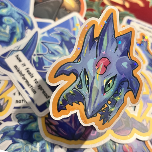 Chaos Head Star Holo Sticker 3in / 7cm