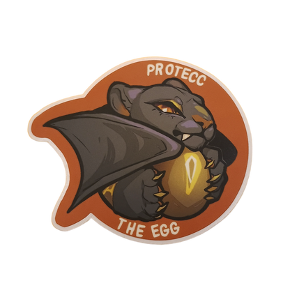 Wasitora Protecc The Egg Matte Sticker 3in / 7cm