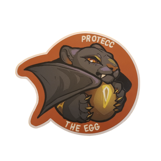 Wasitora Protecc The Egg Matte Sticker 3in / 7cm