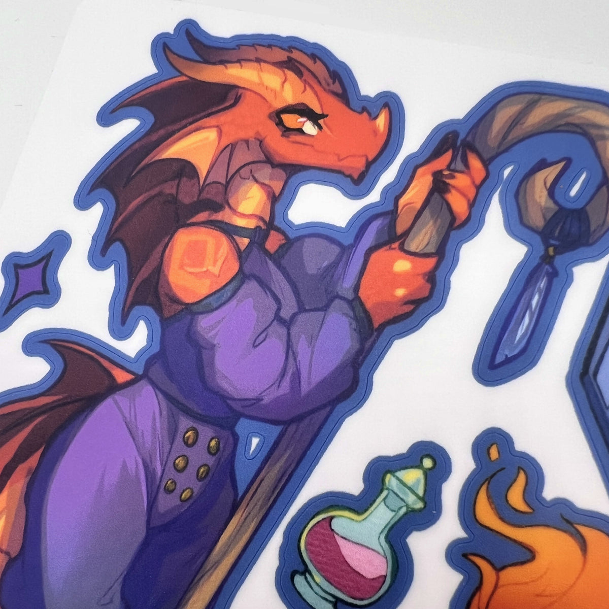 Mage Wizard Red Kobold Sticker Sheet: Matte 4x6 in | 10x15 cm Water Resistant