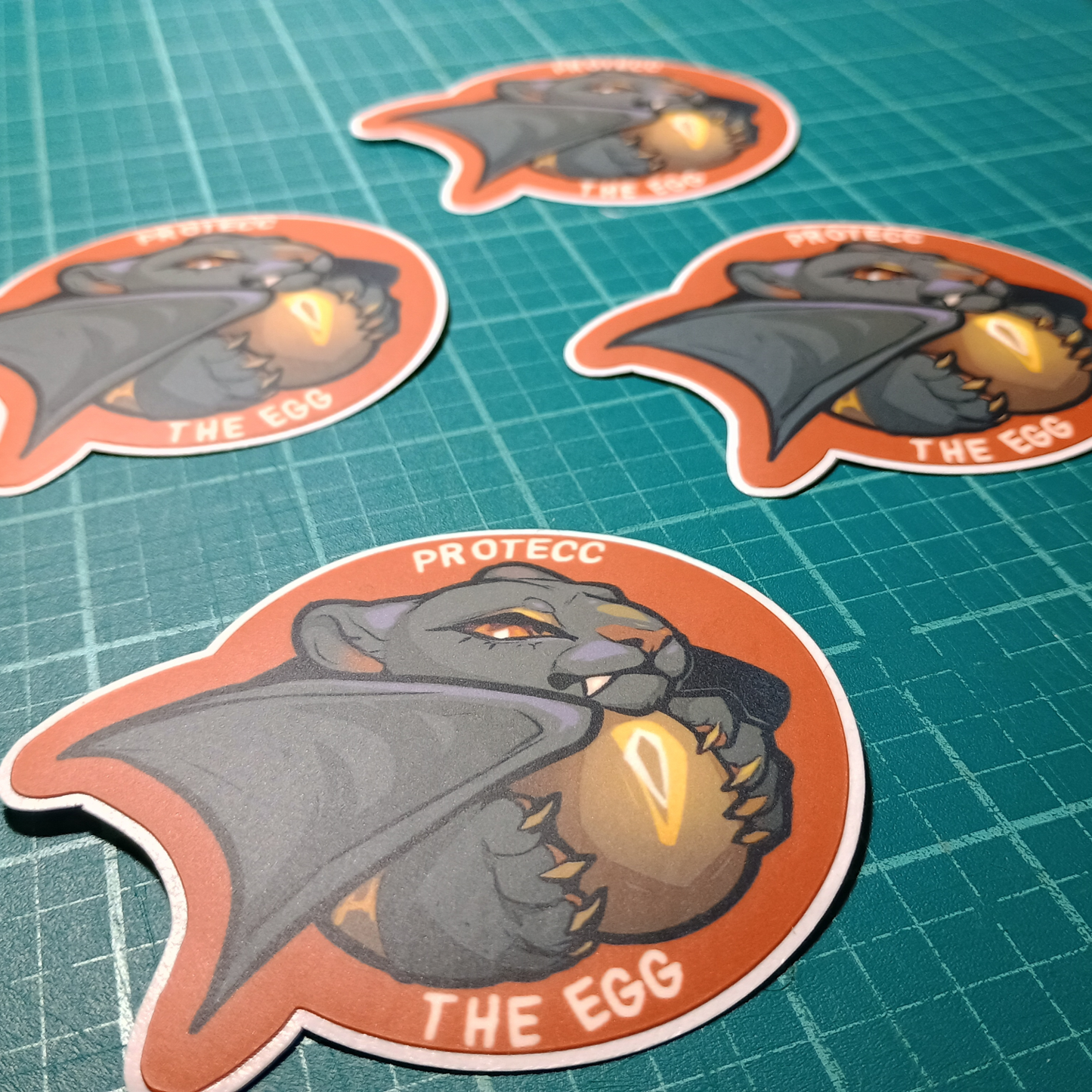 Wasitora Protecc The Egg Matte Sticker 3in / 7cm