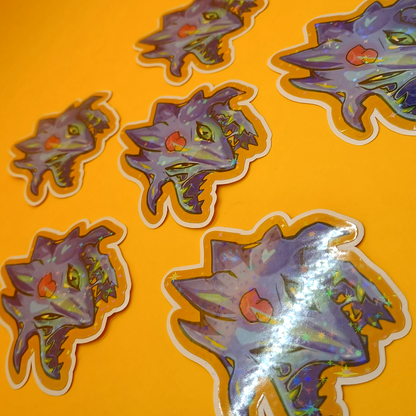 Chaos Head Star Holo Sticker 3in / 7cm