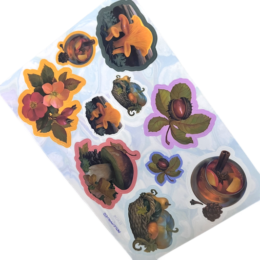 Autumn Vibes Sticker Sheet || 4x6in 10x15cm