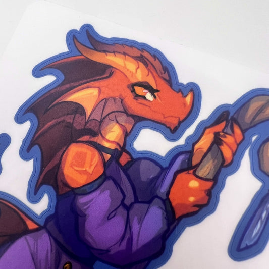 Mage Wizard Red Kobold Sticker Sheet: Matte 4x6 in | 10x15 cm Water Resistant