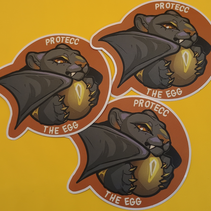 Wasitora Protecc The Egg Matte Sticker 3in / 7cm