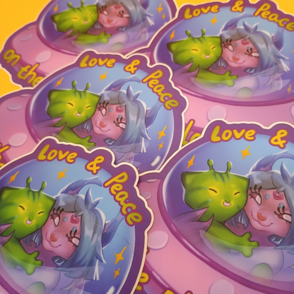 Glorp Kitty and Mafra Matte Vinyl Sticker 4inch | 10cm