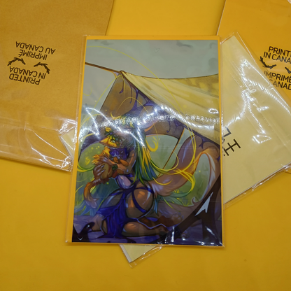 Elva with Elvacat Art print - small