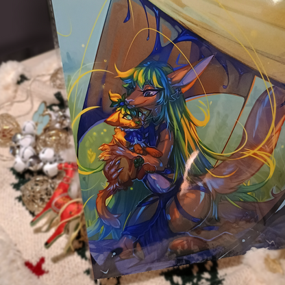 Elva with Elvacat Art print - big