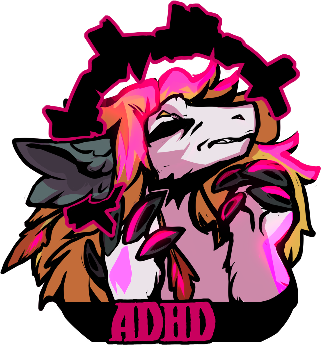 ADHD glossy sticker 3in|7cm