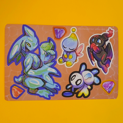 Chaos and Chao matte sticker sheet 4x6in / 10x15cm